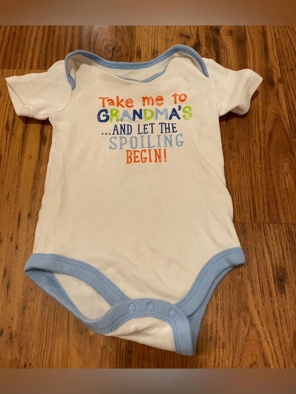 One-Piece with Light Blue Trim Take Me to Grandma and Let the Spoiling Begin